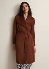 Nicci Wool Belted Coat Tan