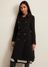 Petite Layana Black Smart Trench Coat Black
