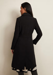 Petite Layana Black Smart Trench Coat Black