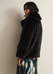 Megan Black Faux Fur Coat Black