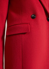 Skye Double Breasted Midaxi Wool Coat Red