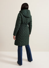 Hollie Midi Quilted Puffer Dark Green