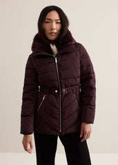 Bobbie Puffer Short Coat Dark Red