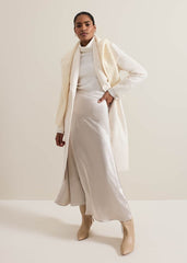 Nicci Belted Wool Coat Winter White