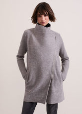 Byanca Zip Knit Coat Grey Marl