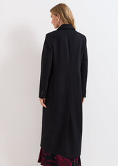 Petite Lydia Long Wool Coat Black