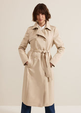 Cheryl Camel Long Fitted Trench Coat Camel