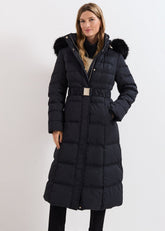 Dixie Long Fur Hood Puffer Black