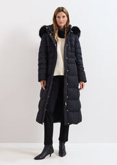 Dixie Long Fur Hood Puffer Black