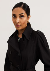 Avalie Petite Neutral Trench Coat Black
