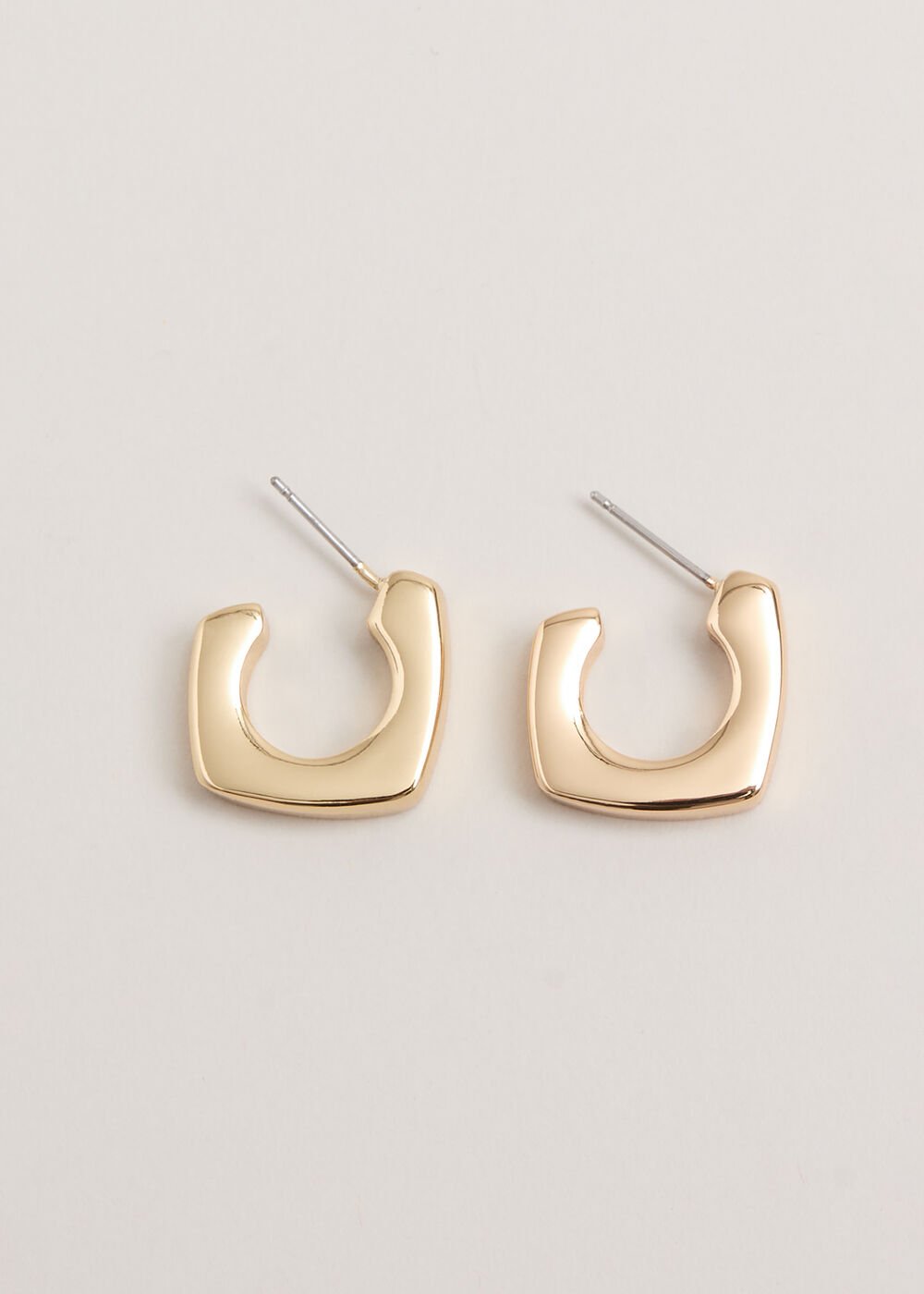 Gold Square Hoop Earrings Gold