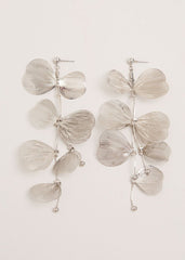 Petal Drop Earrings Silver