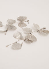 Petal Drop Earrings Silver