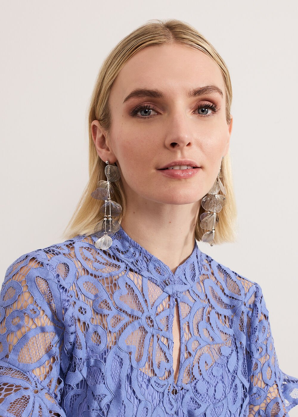 Petal Drop Earrings Silver