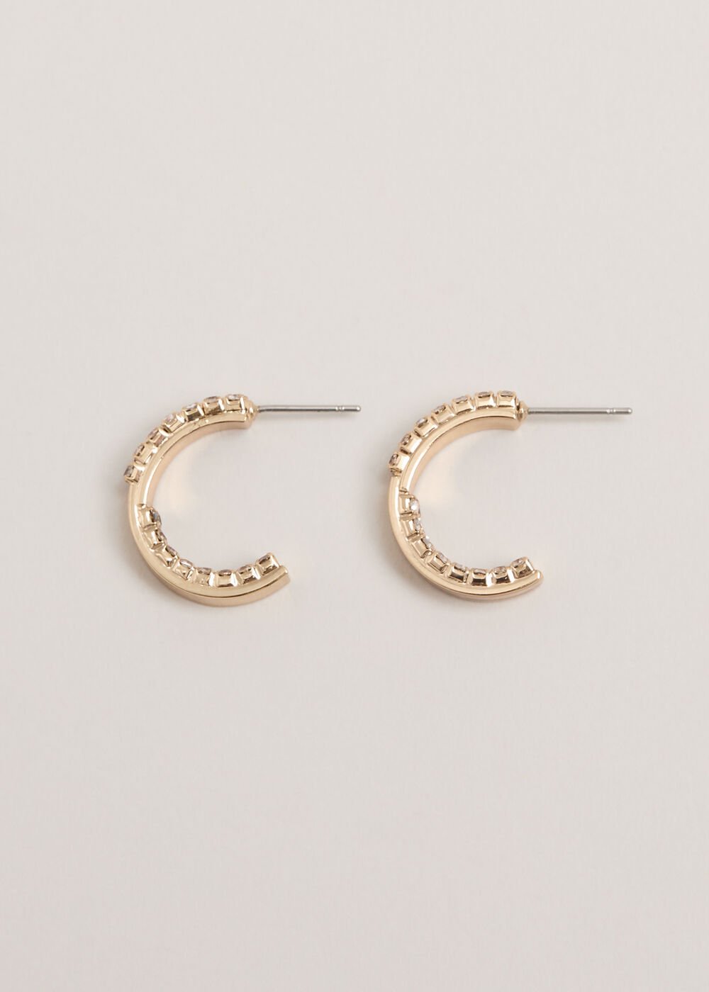 Crystal Mini Hoops Gold