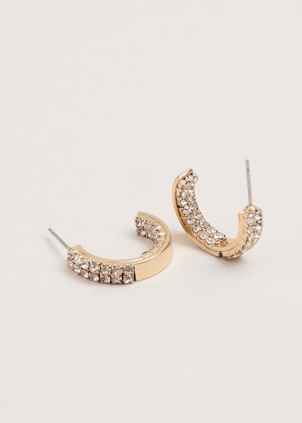 Crystal Mini Hoops Gold