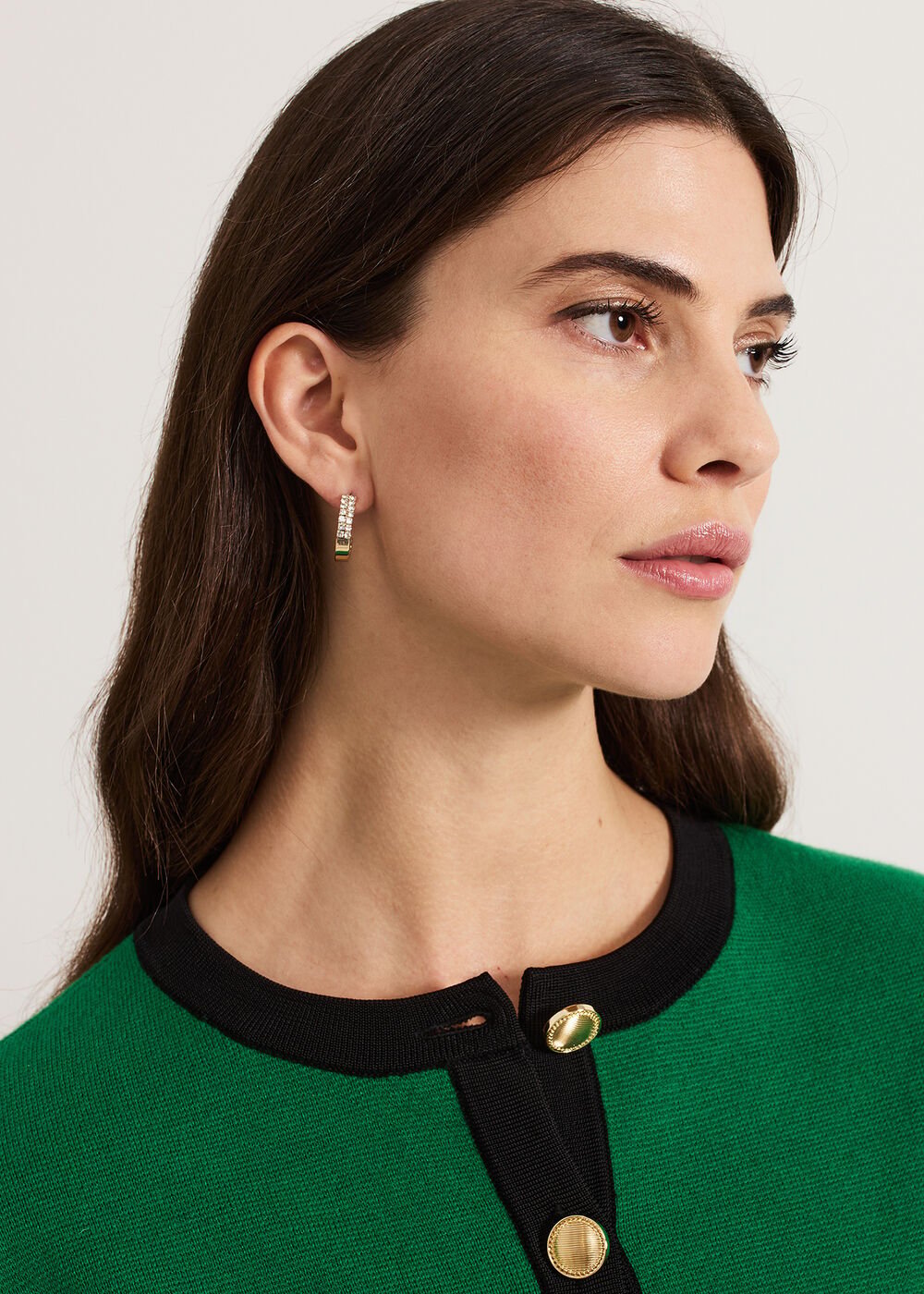 Crystal Mini Hoops Gold