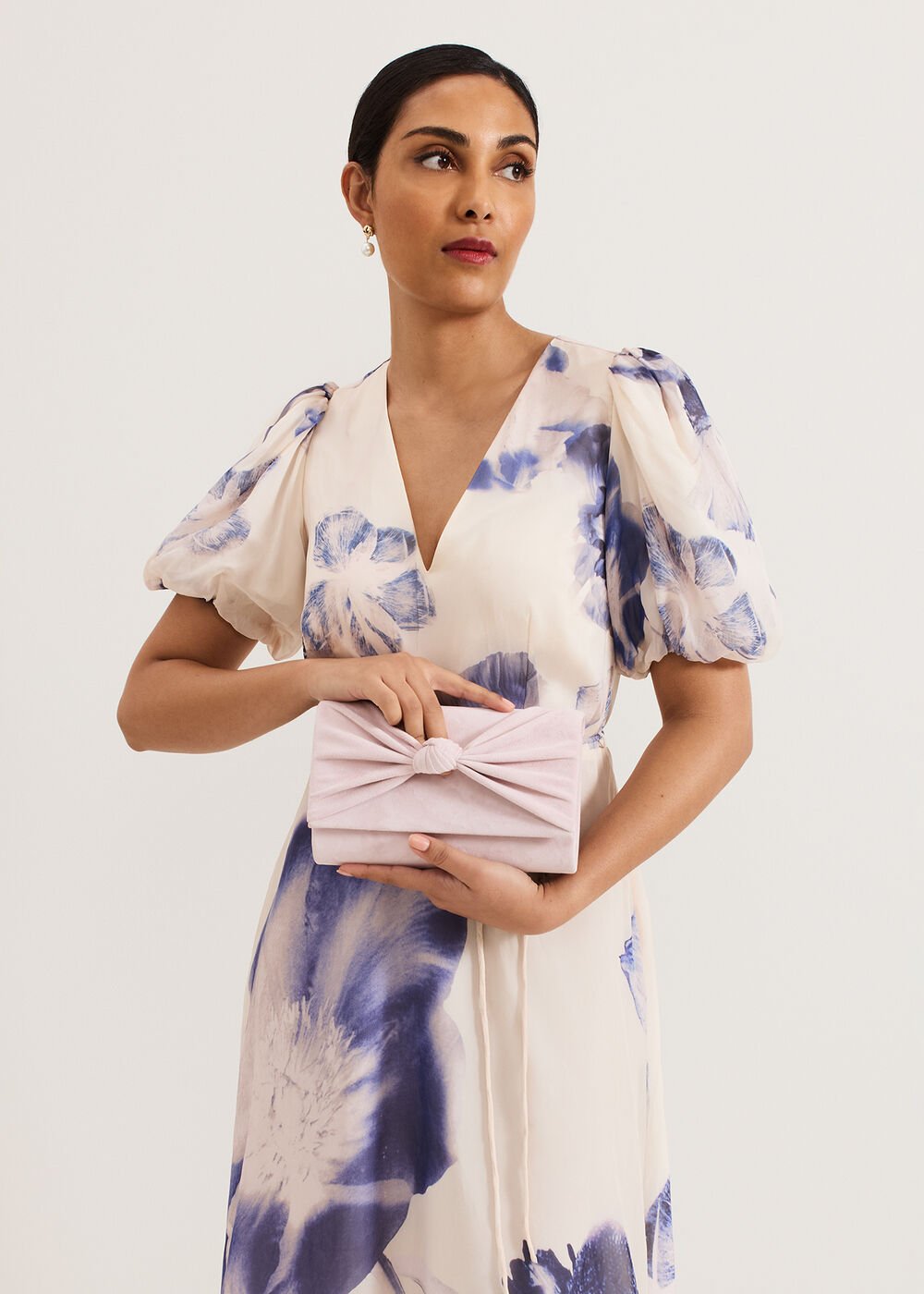 Knot Front Clutch Pink