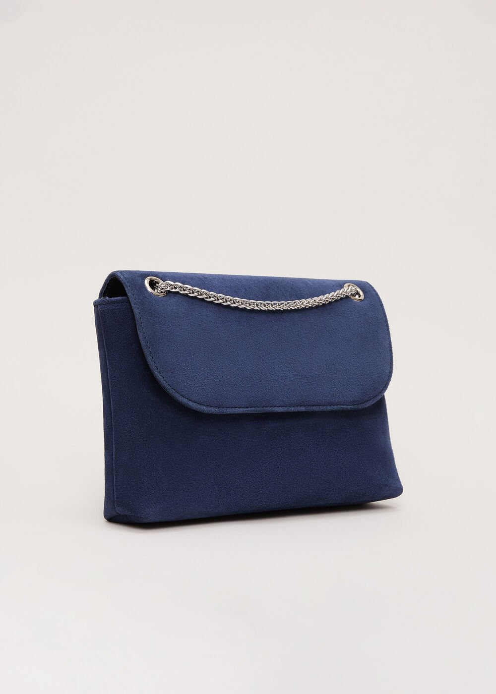 Navy Suede Clutch Navy