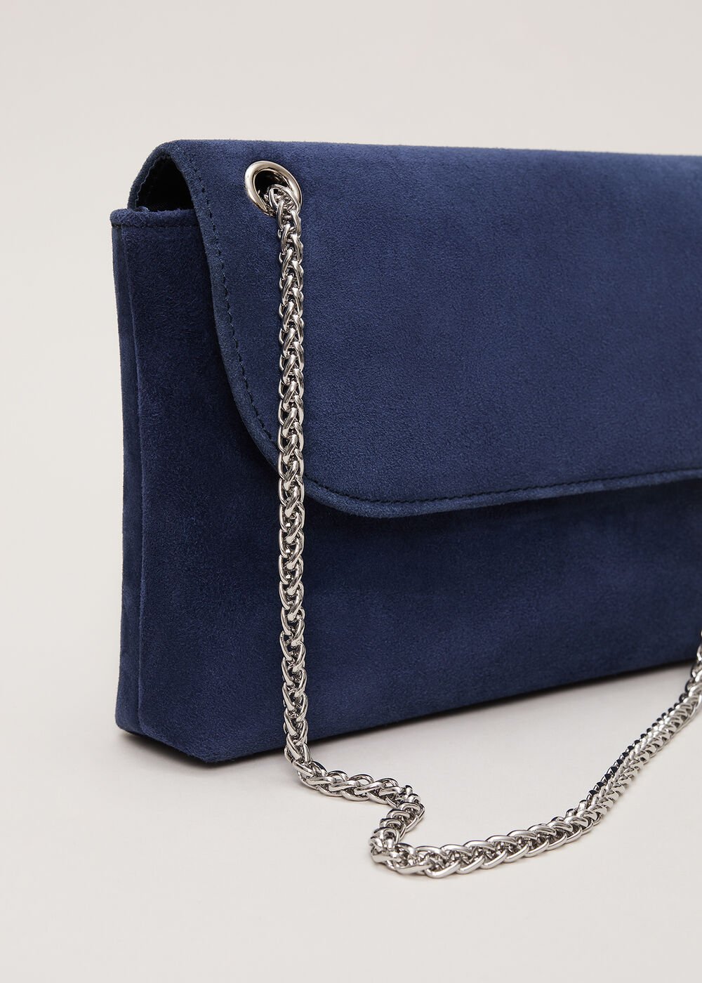 Navy Suede Clutch Navy
