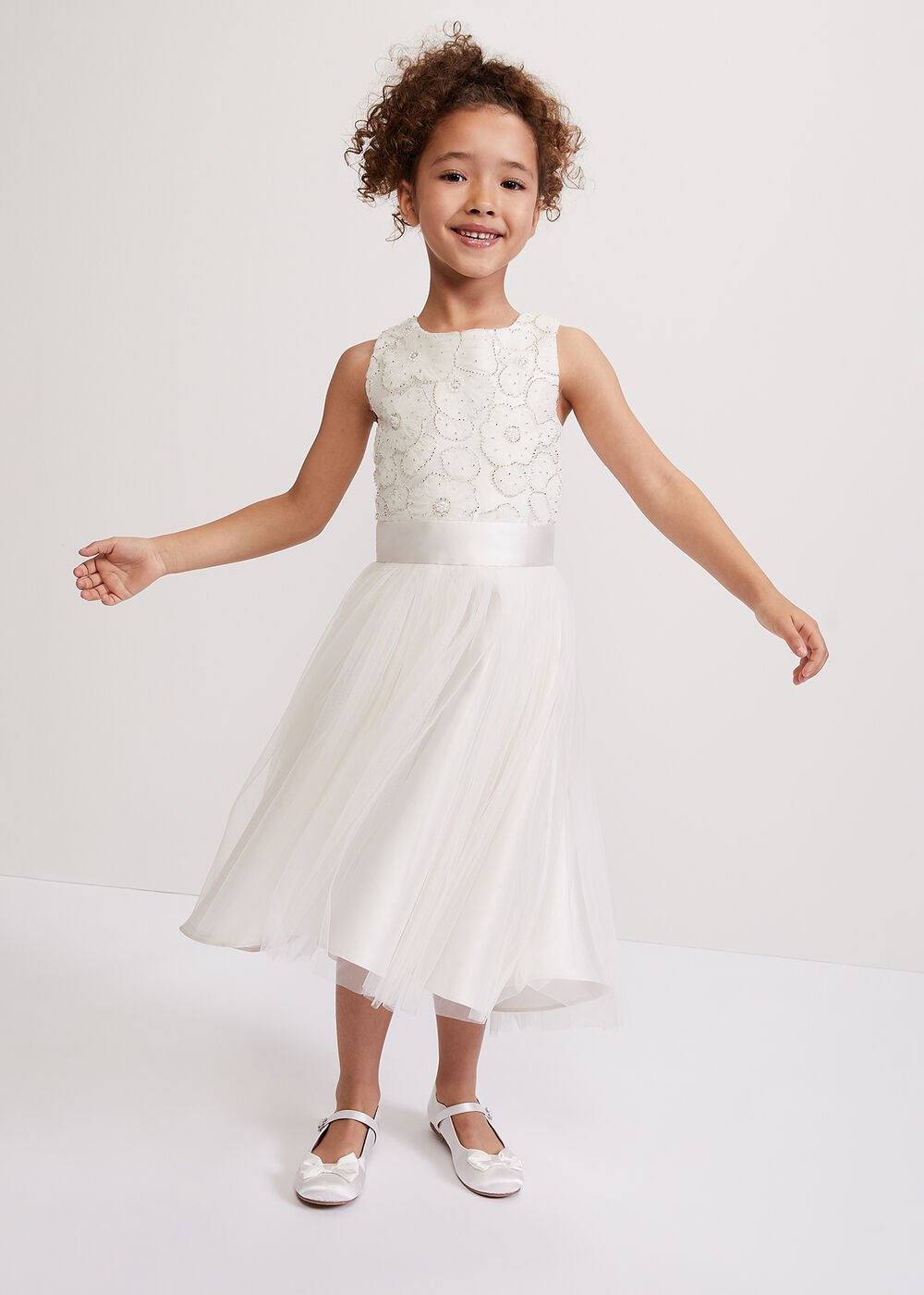 Iris Beaded Dress Ivory