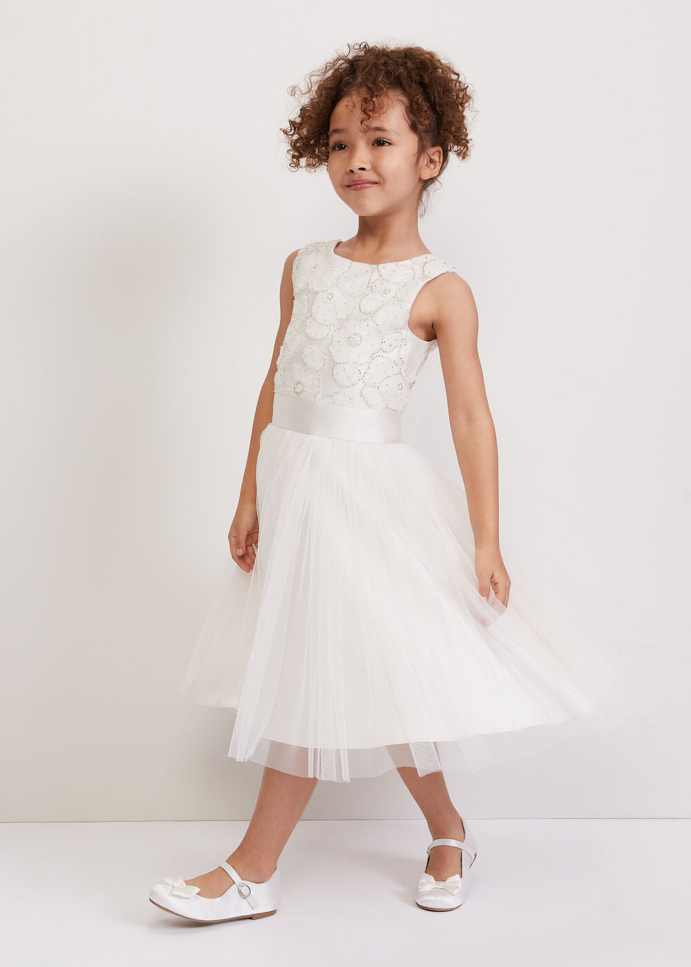 Iris Beaded Dress Ivory