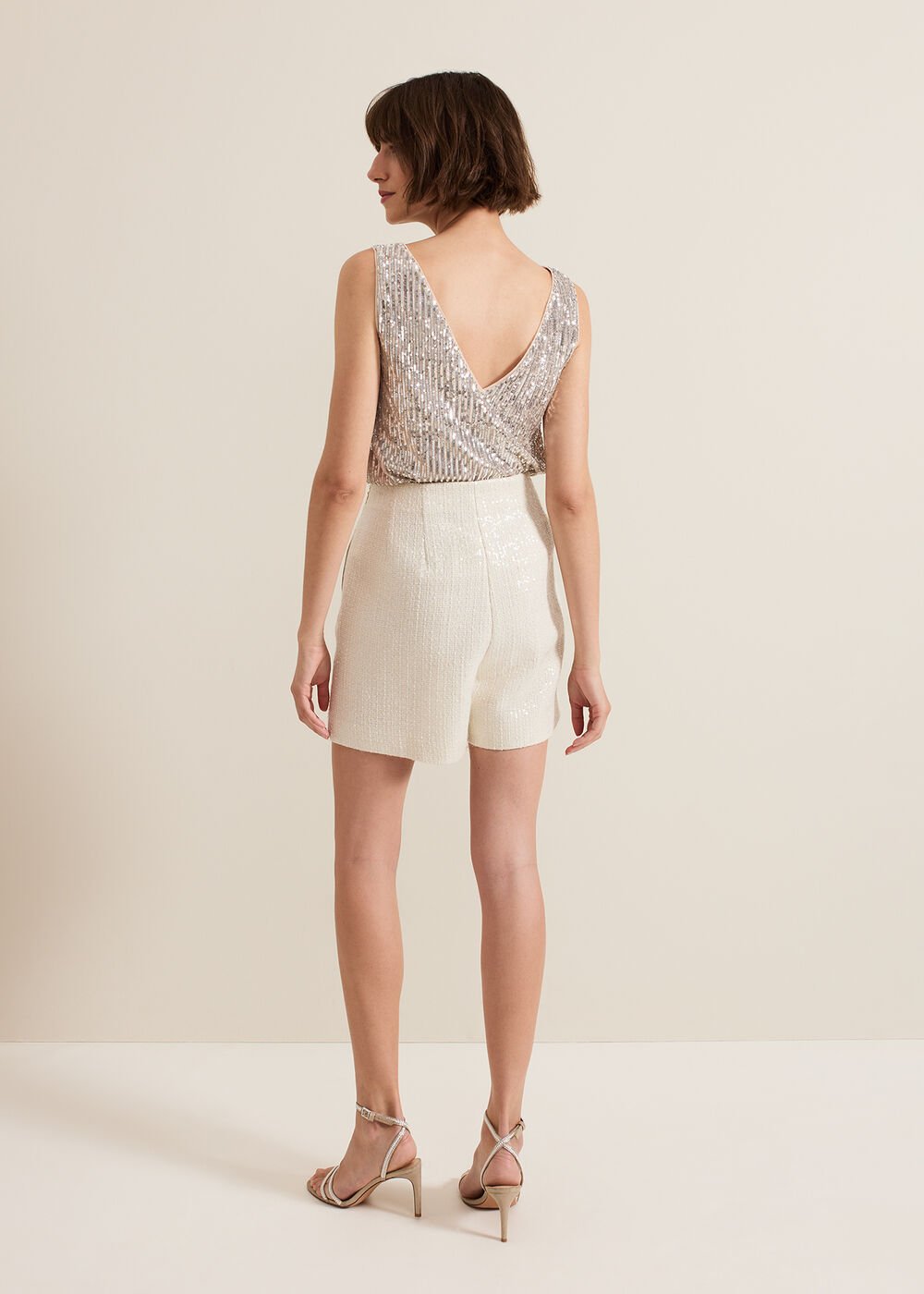Ripley Sequin Short White
