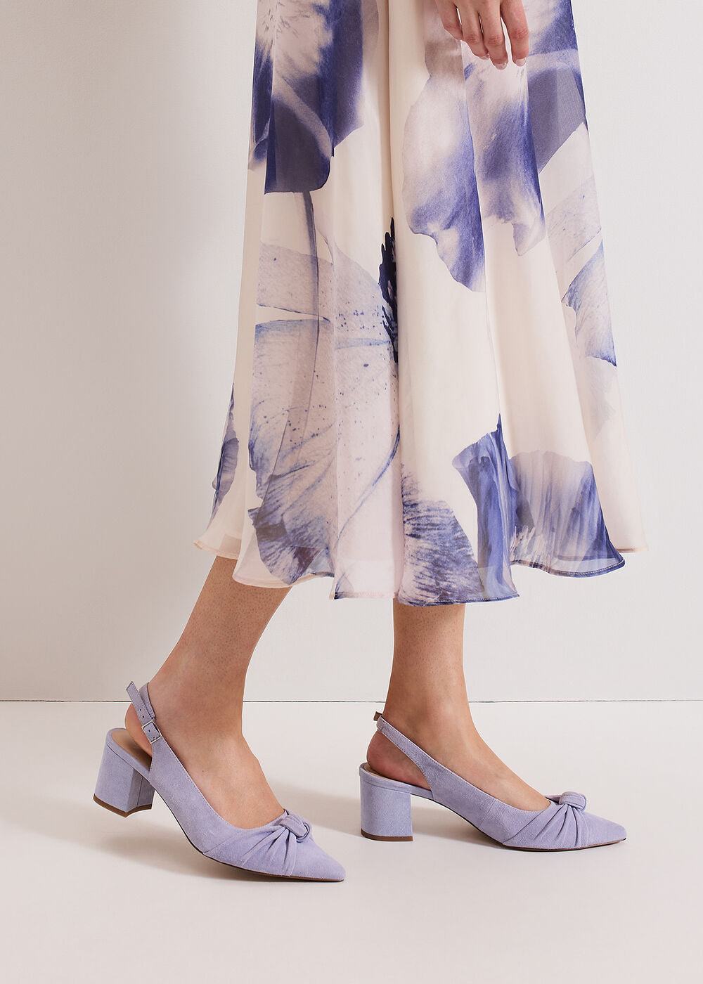 Knot Block Heel Pale Blue
