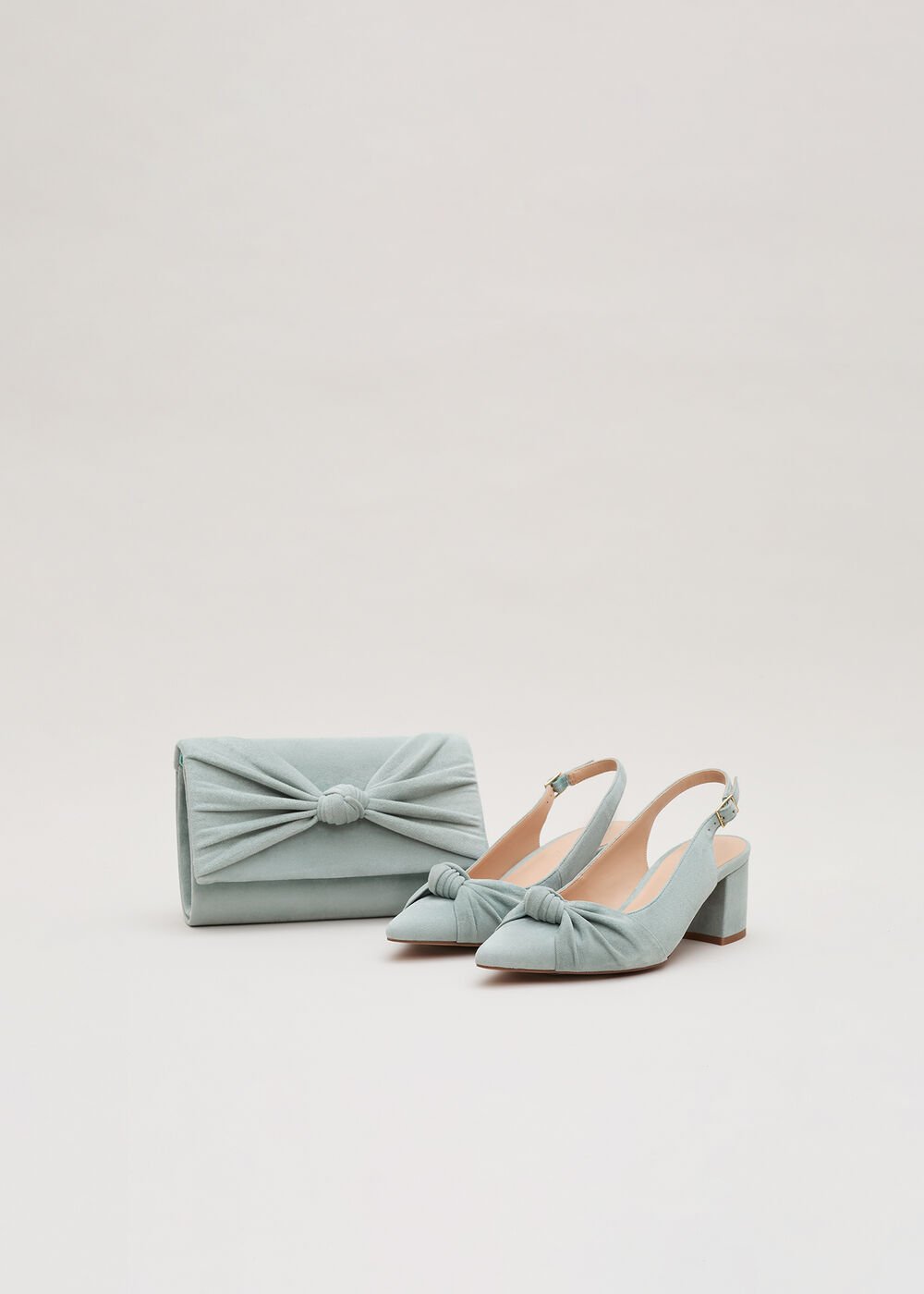 Knot Block Heel Pale Green