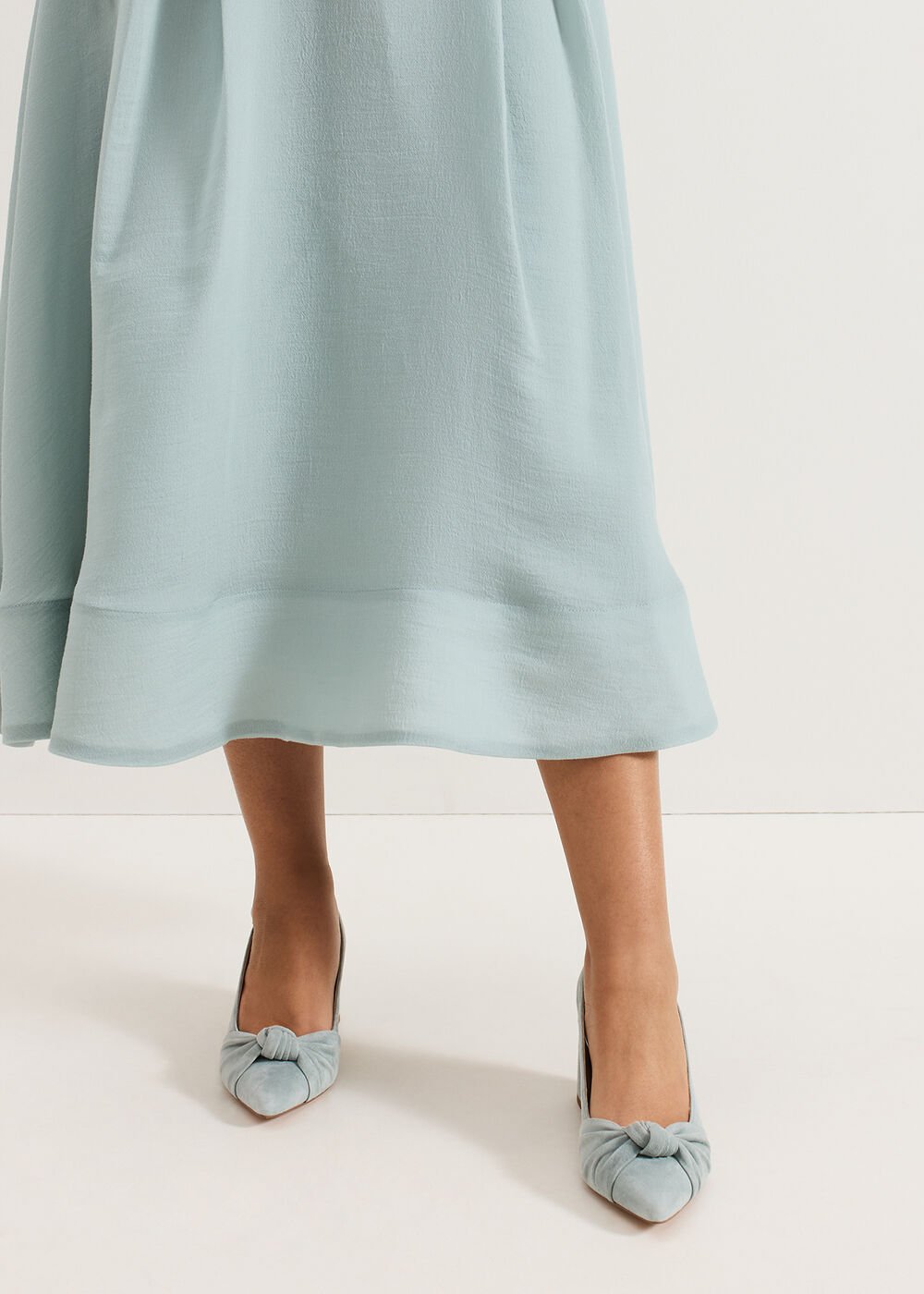 Knot Block Heel Pale Green