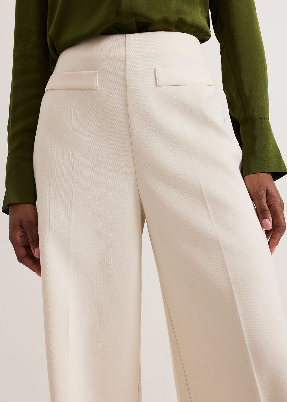 Elodie Wool Trouser White