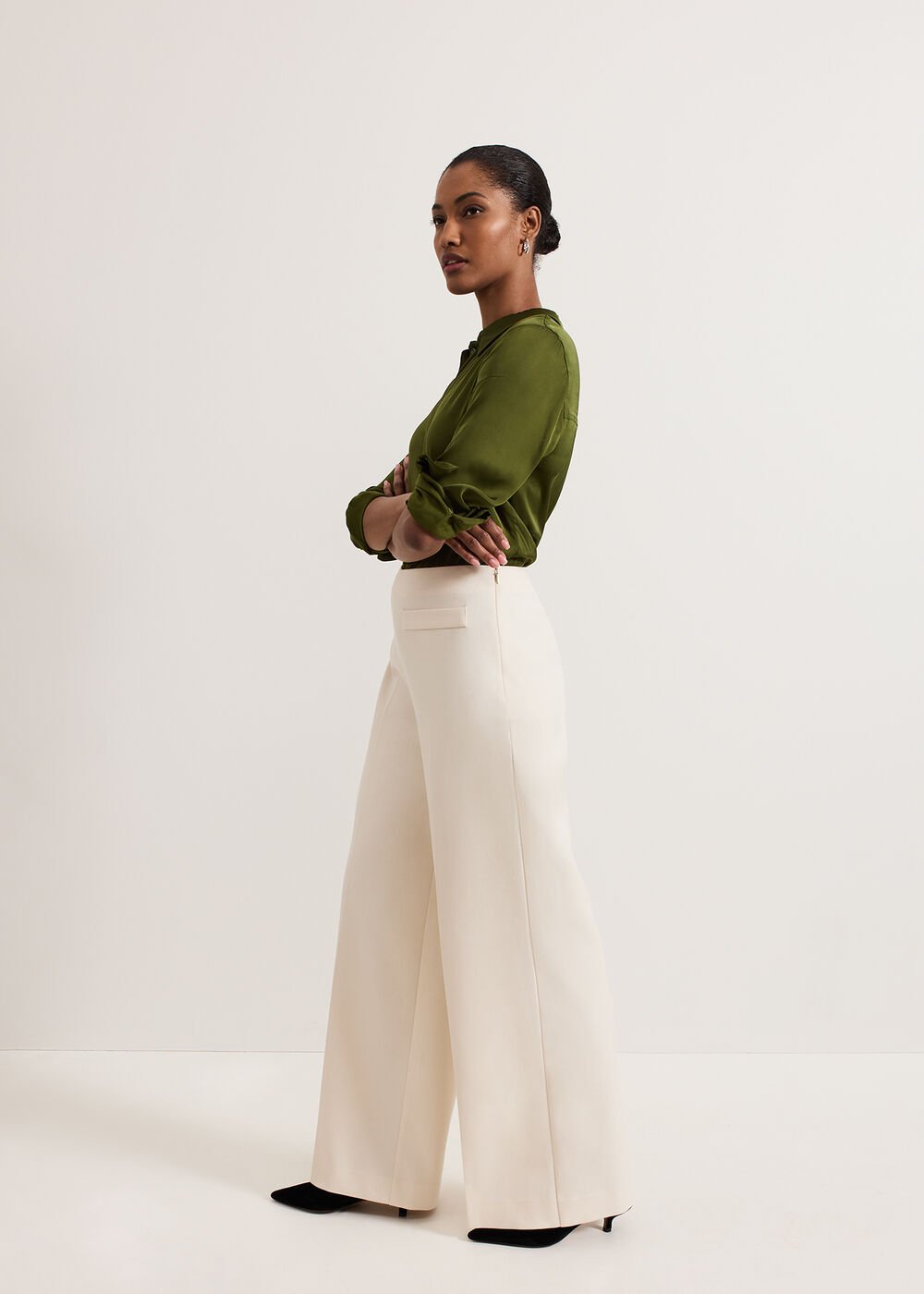 Elodie Wool Trouser White