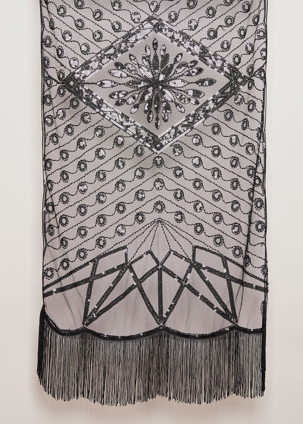 Black Beaded Scarf Black