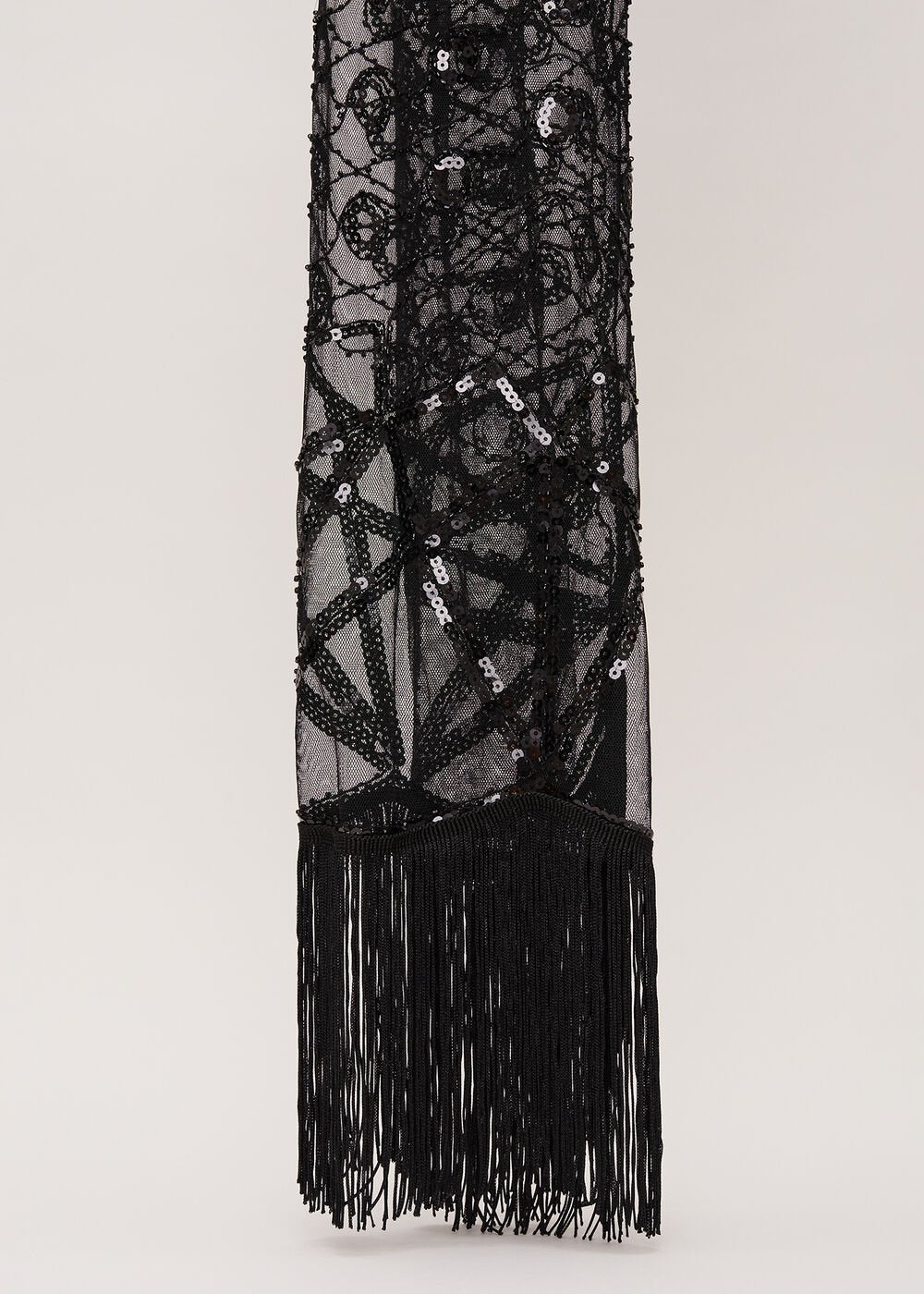 Black Beaded Scarf Black