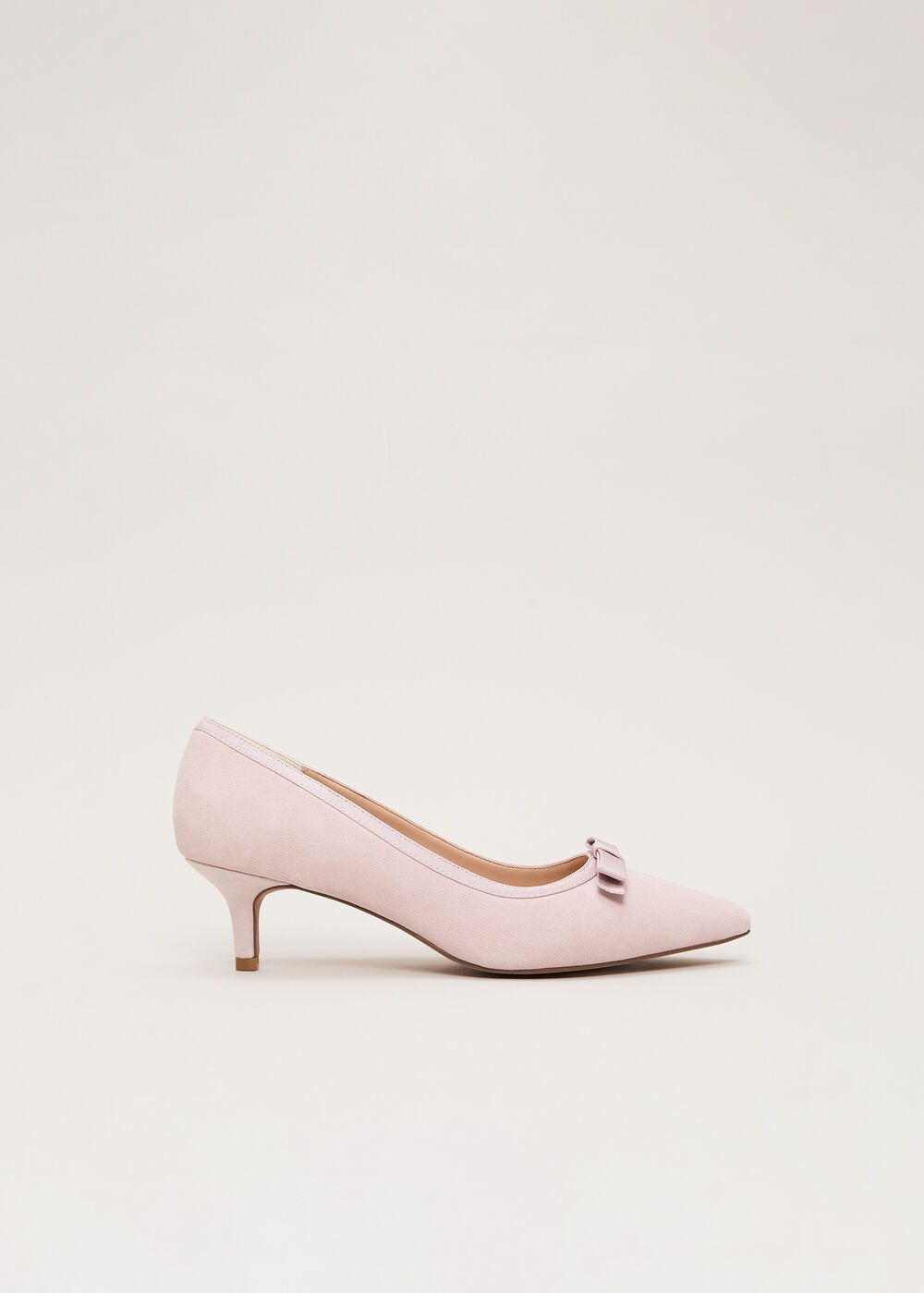 Pink Bow Kitten Court Shoe Antique Rose