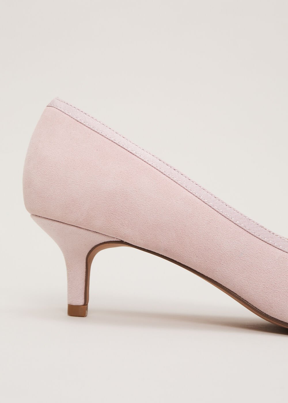 Pink Bow Kitten Court Shoe Antique Rose