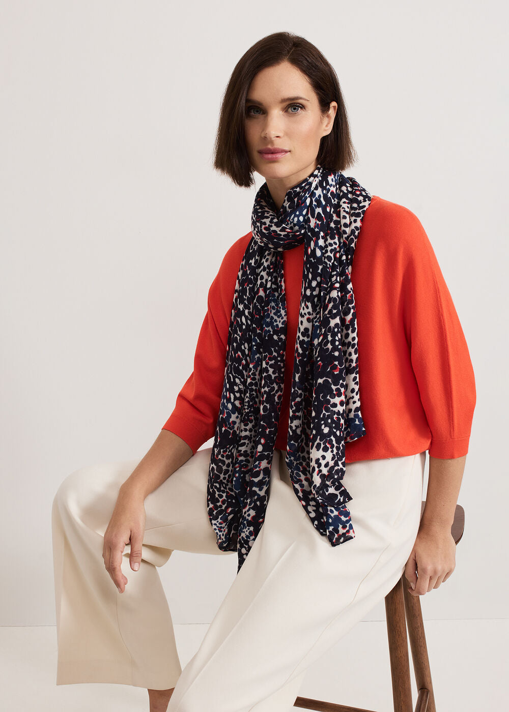 Circle Print Scarf Multi