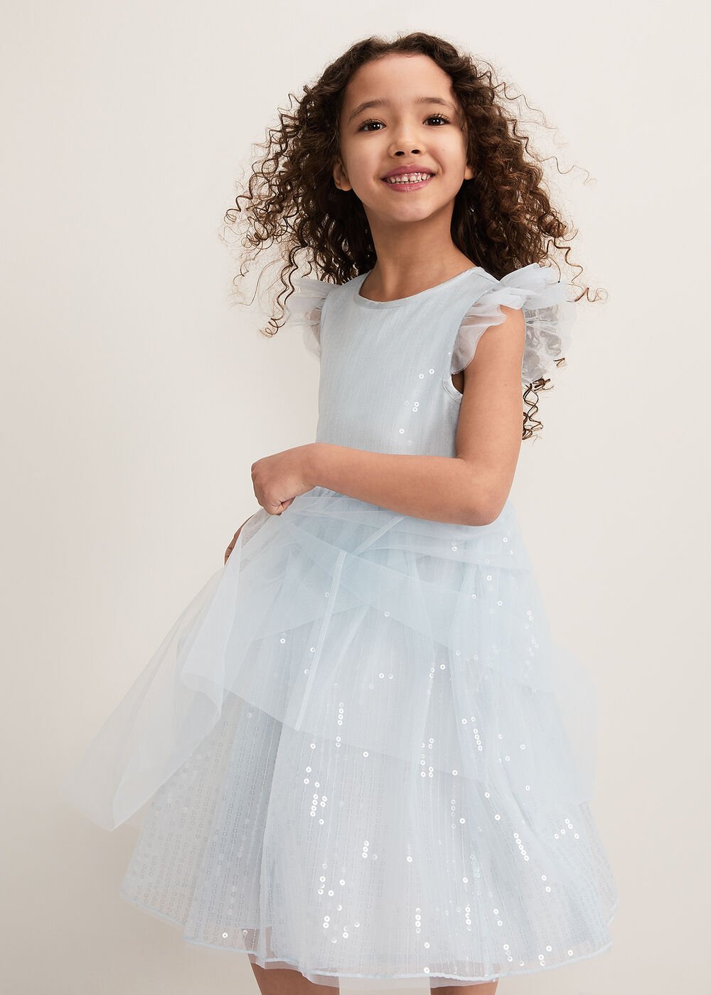 Kaya Sequin Dress Pale Blue