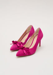 Pink Suede Bow Shoe Pink