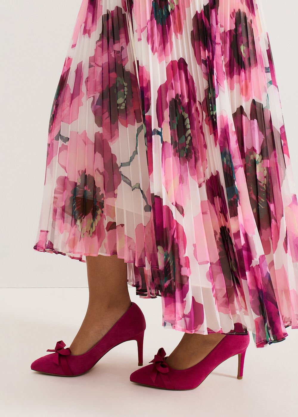 Pink Suede Bow Shoe Pink