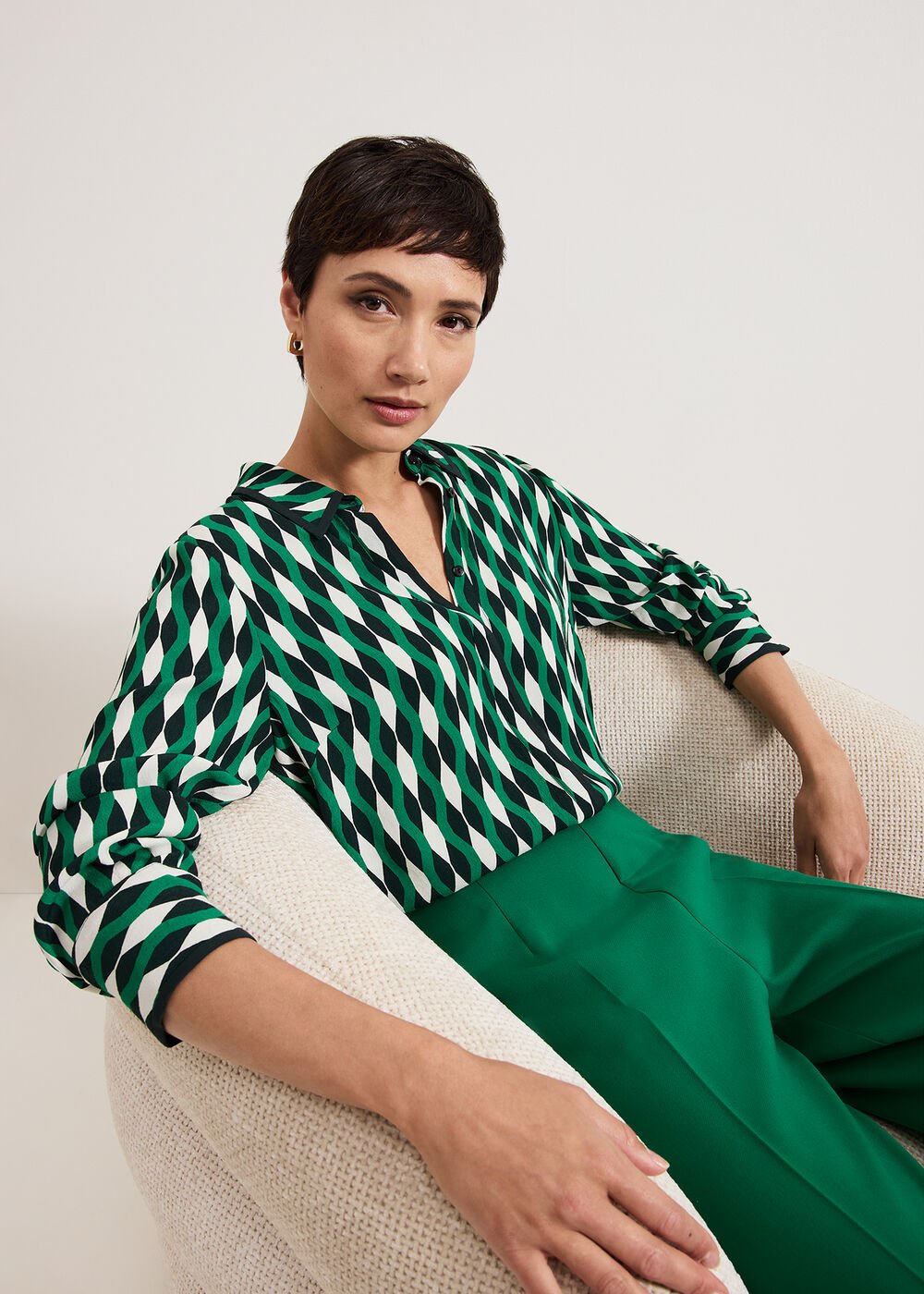 Rita Geo Print Shirt Green