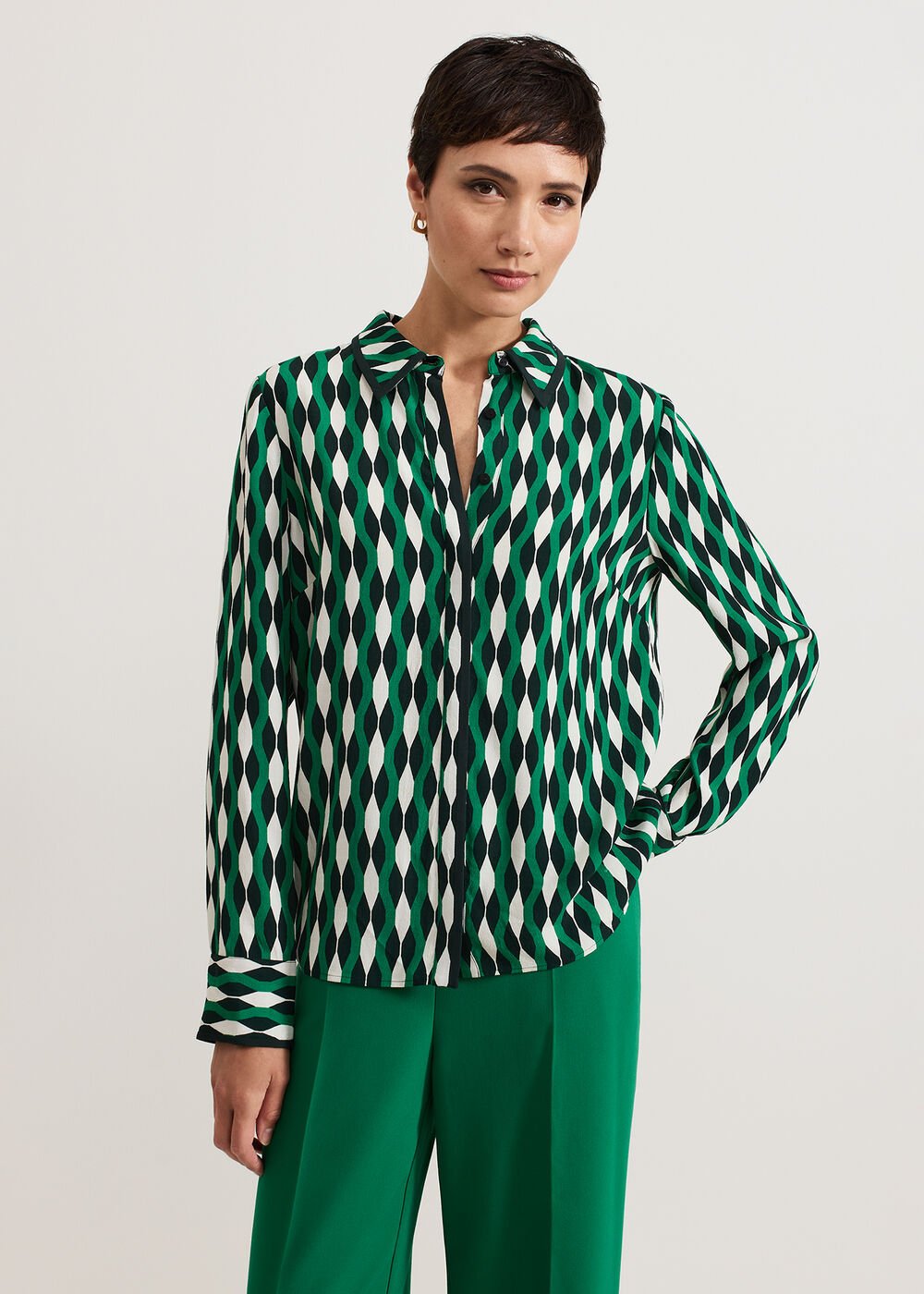 Rita Geo Print Shirt Green