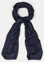 Satin Trim Scarf Navy