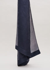 Satin Trim Scarf Navy
