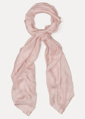 Satin Trim Scarf Pale Pink
