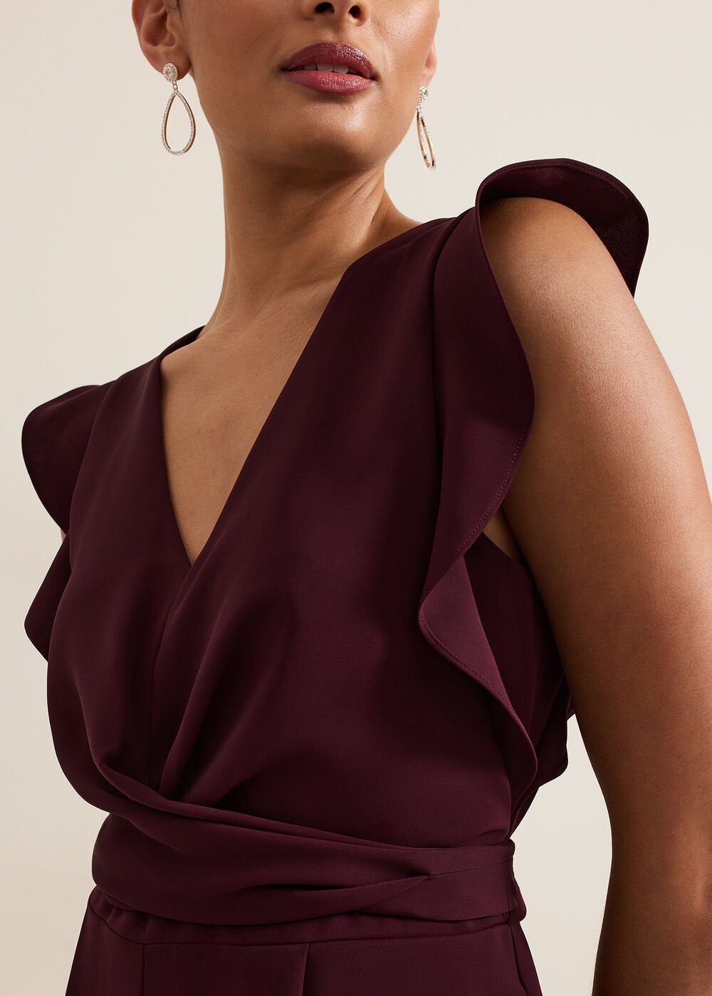 Petite Ayla Jumpsuit Burgundy