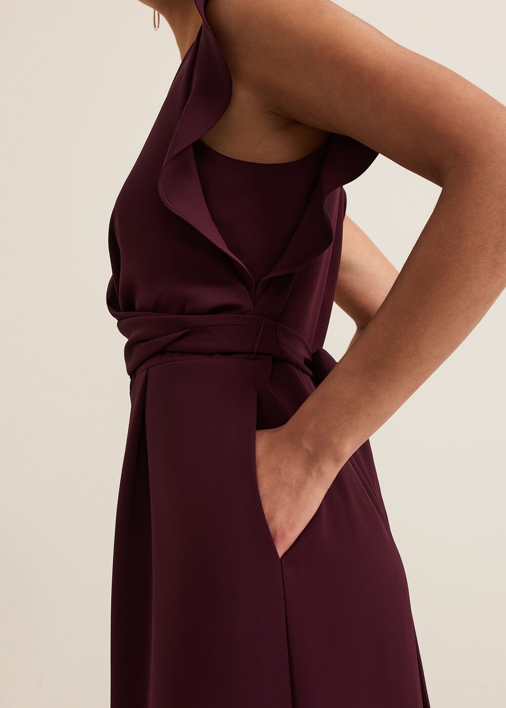 Petite Ayla Jumpsuit Burgundy
