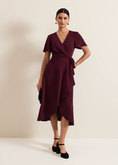 Julissa Wrap Dress Burgundy