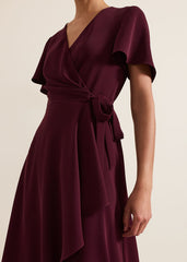 Julissa Wrap Dress Burgundy