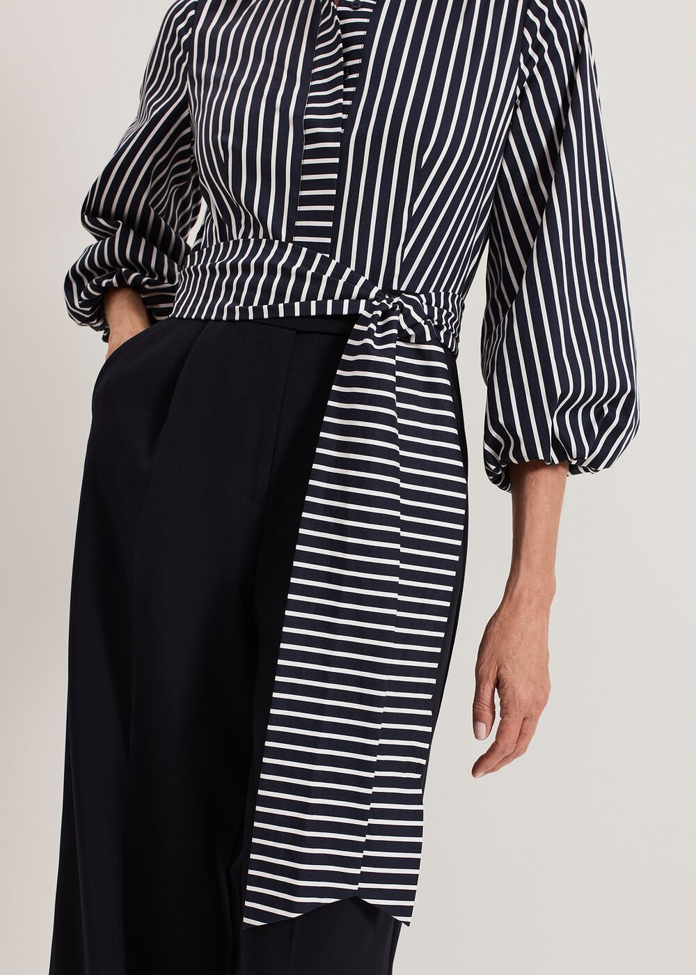 Bree Stripe Jumpsuit Navy